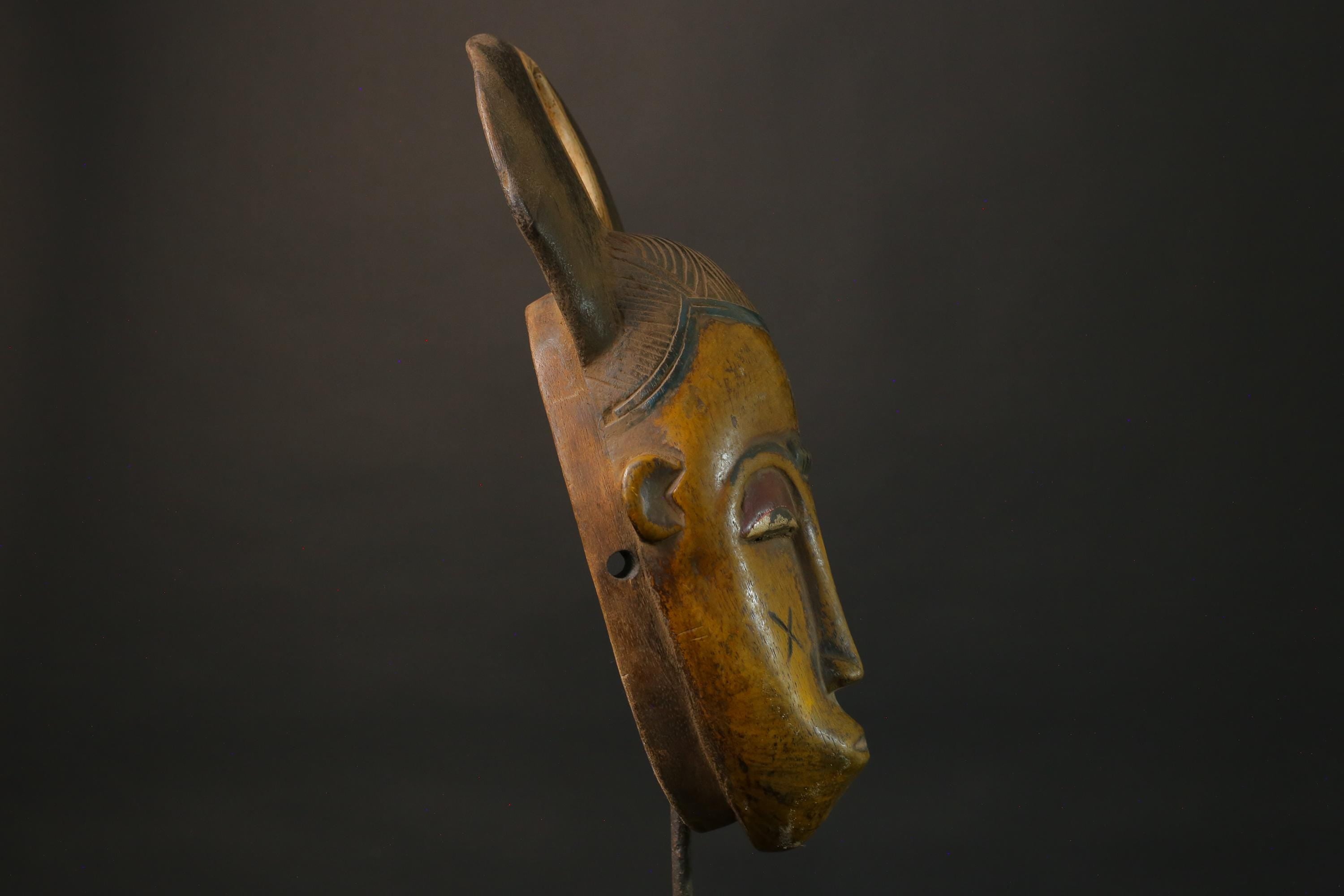 African Masks Baule antiques Wood Hand Carved wall Masks for wall-7477
