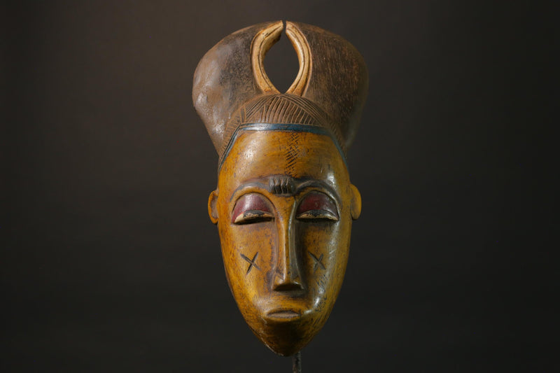 African Masks Baule antiques Wood Hand Carved wall Masks for wall-7477