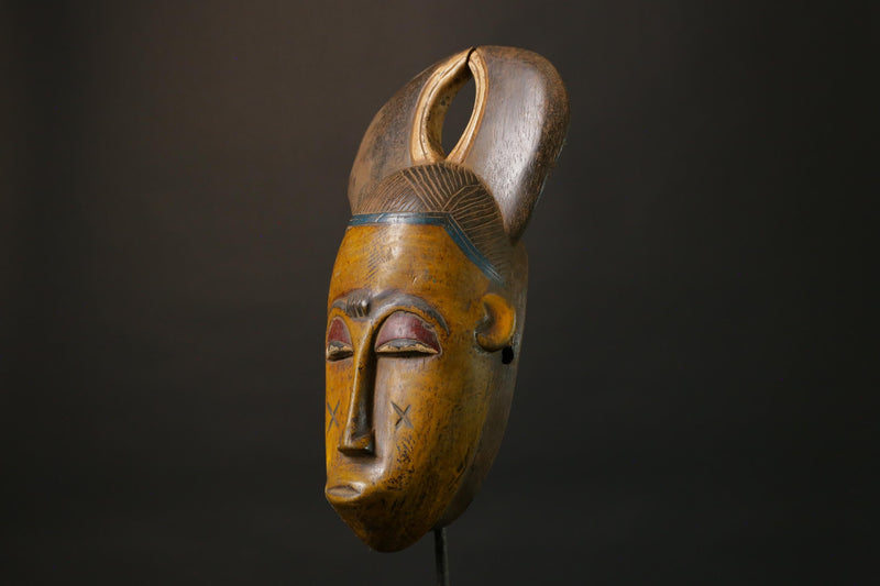 African Masks Baule antiques Wood Hand Carved wall Masks for wall-7477