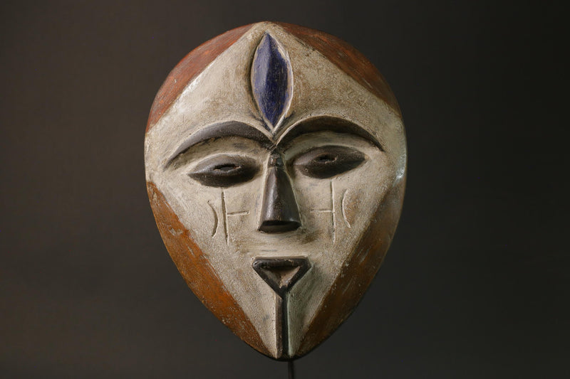 African masks antiques tribal Face Lega Clean geometry primitive wall mask-G2784