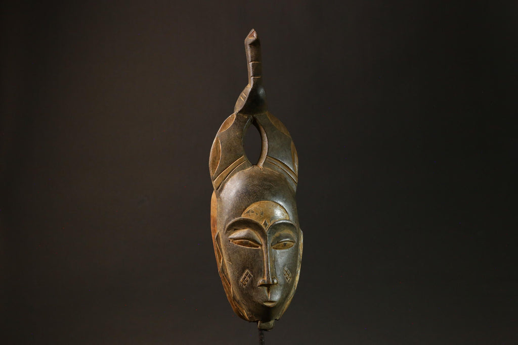 African Handmade Mask Wooden Guro Passport Mask Authentic Art Wall Decor-4443