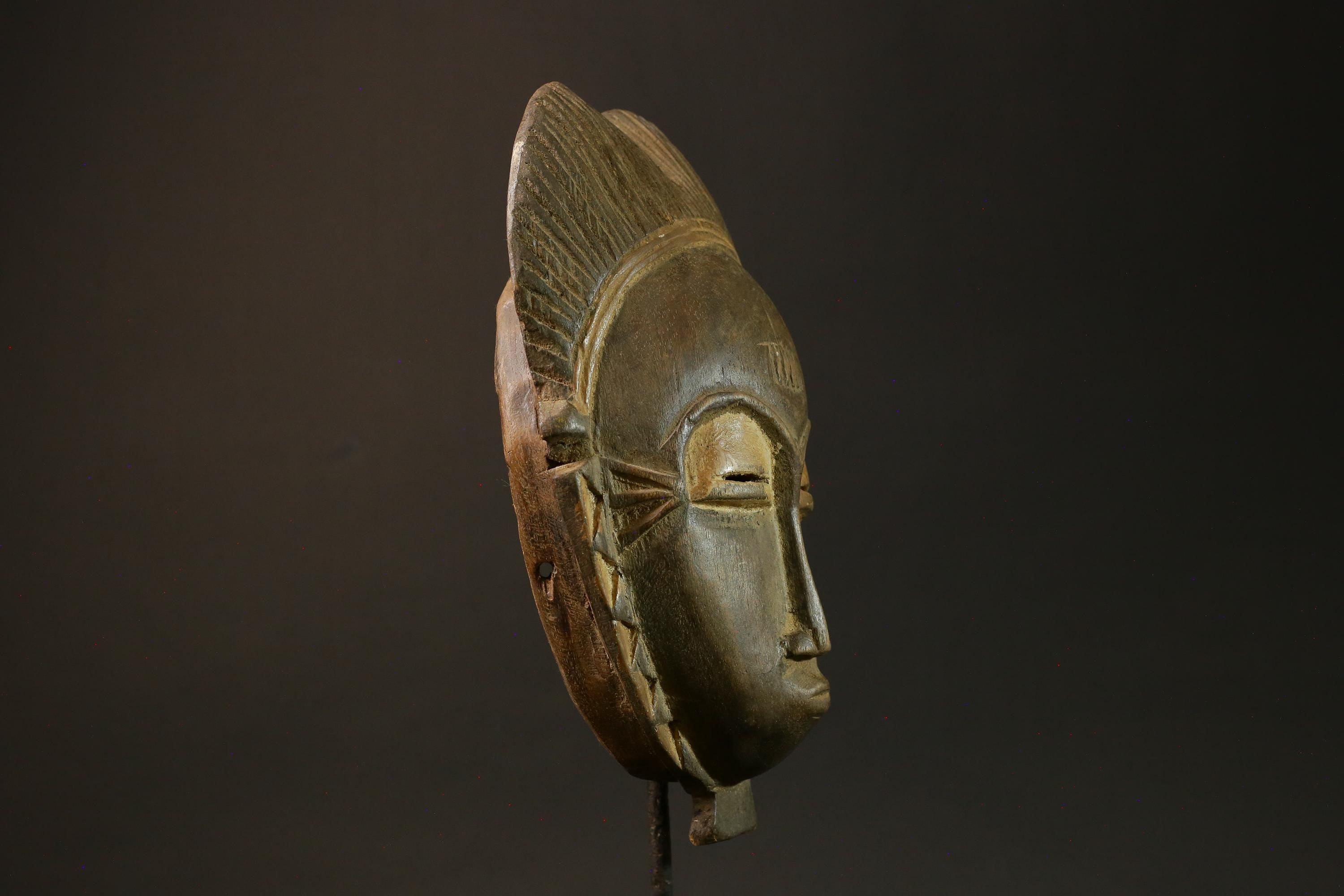 Antique African Guro Wood Mask Vintage Face Carving for Home Decor Masks for wall-4438