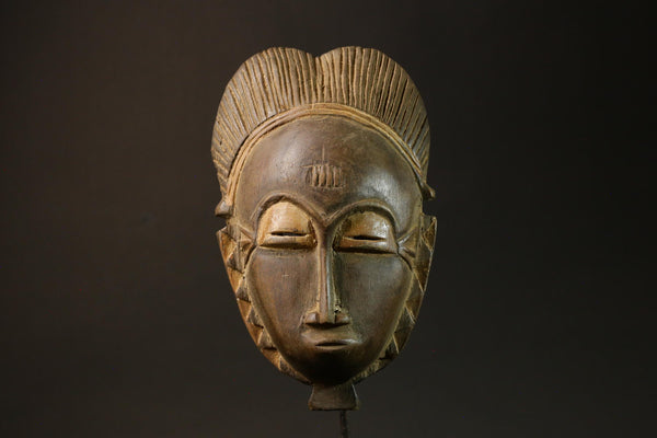 Antique African Guro Wood Mask Vintage Face Carving for Home Decor Masks for wall-4438