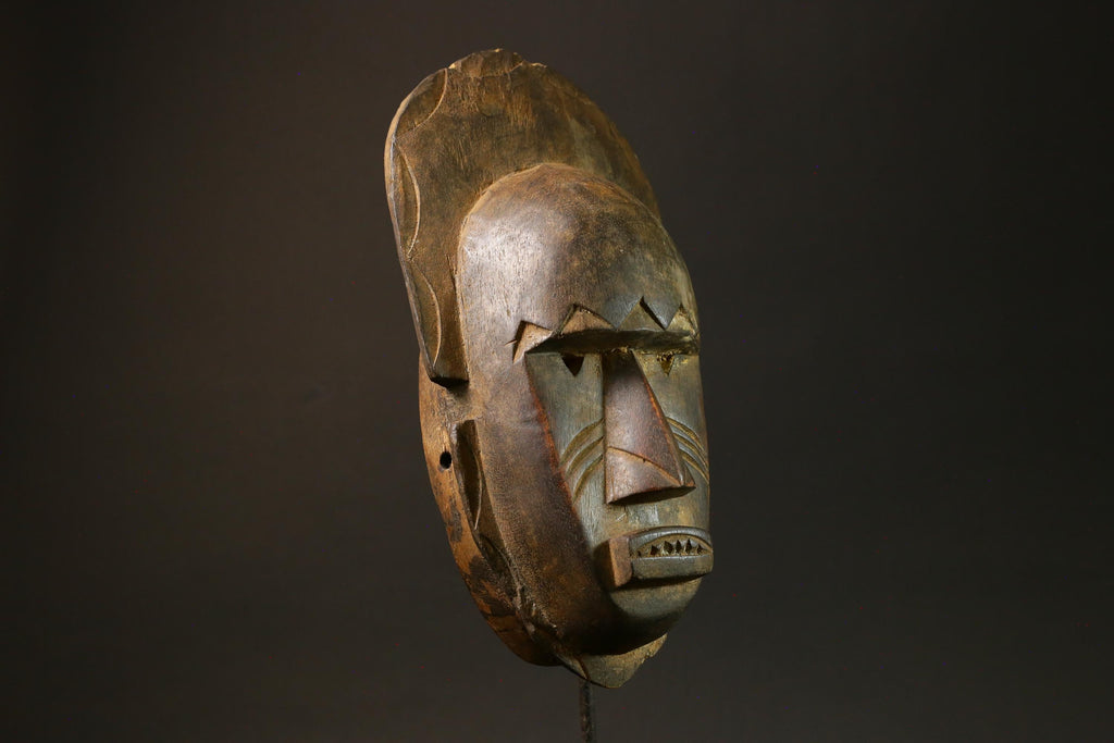 African Mask Hand-Carved African Tribal Face Guro Wood Wall Hanging Decor-4439