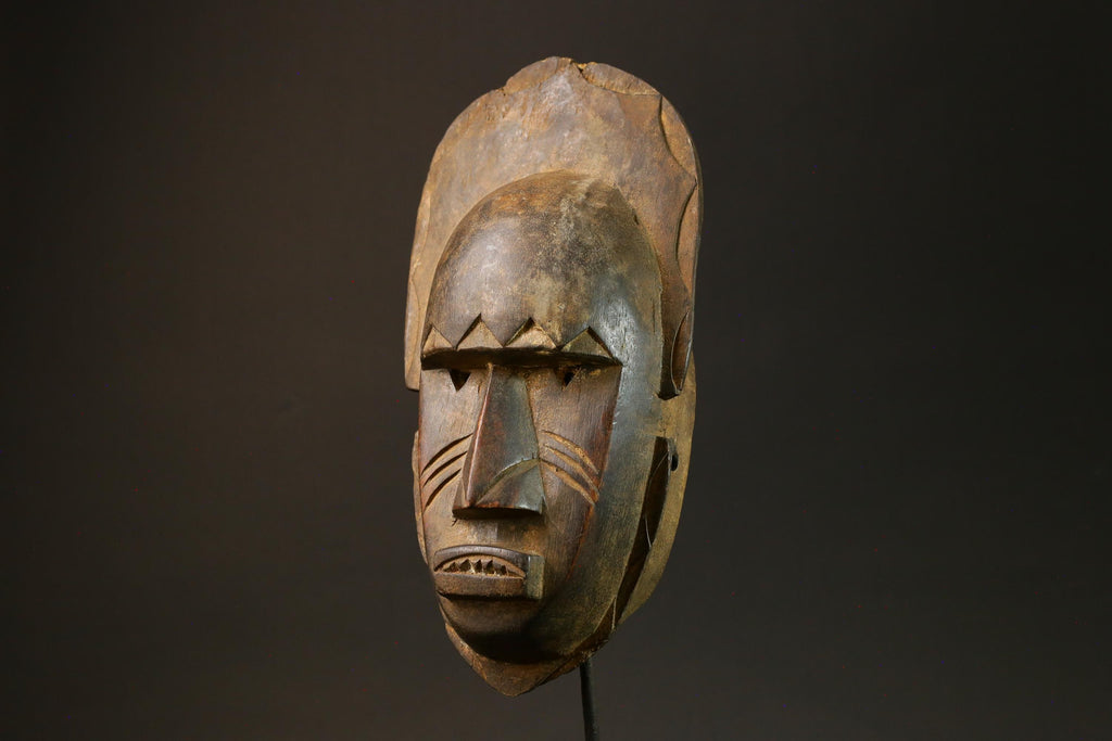 African Mask Hand-Carved African Tribal Face Guro Wood Wall Hanging Decor-4439