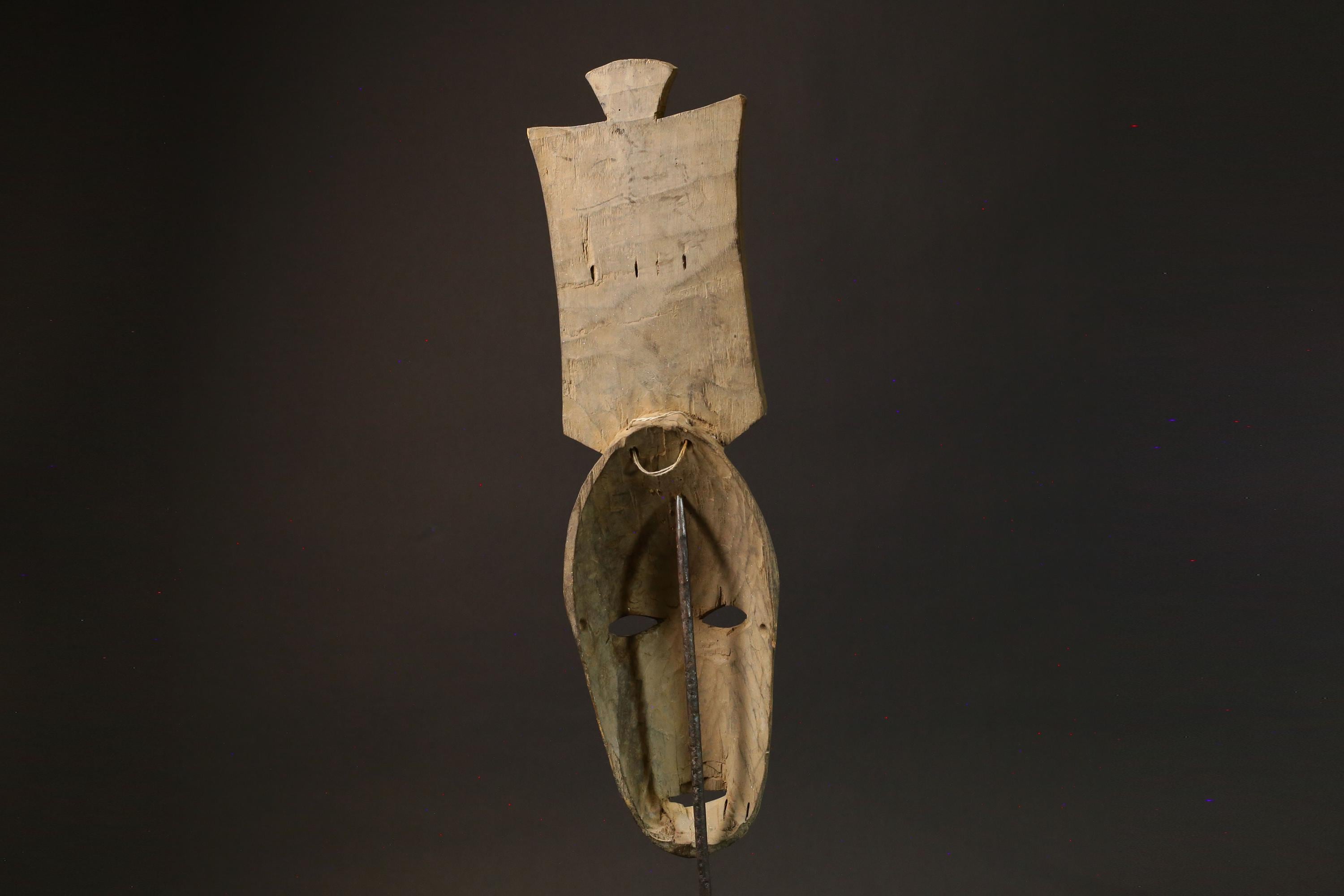 African Mask Antique Wood Mask Baule Face Wall Hanging Primitive Art Decor-7837