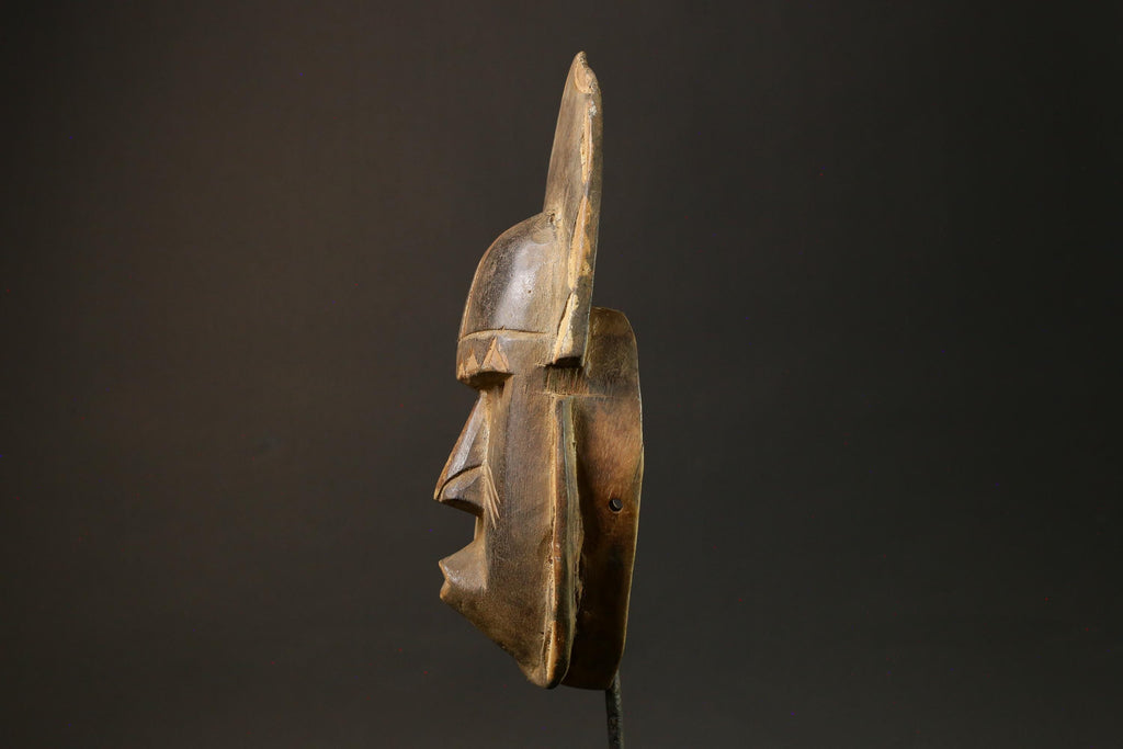African Guru Bula Mask Hand-Carved Solid Wood Wall Hanging Decor Mask -4447