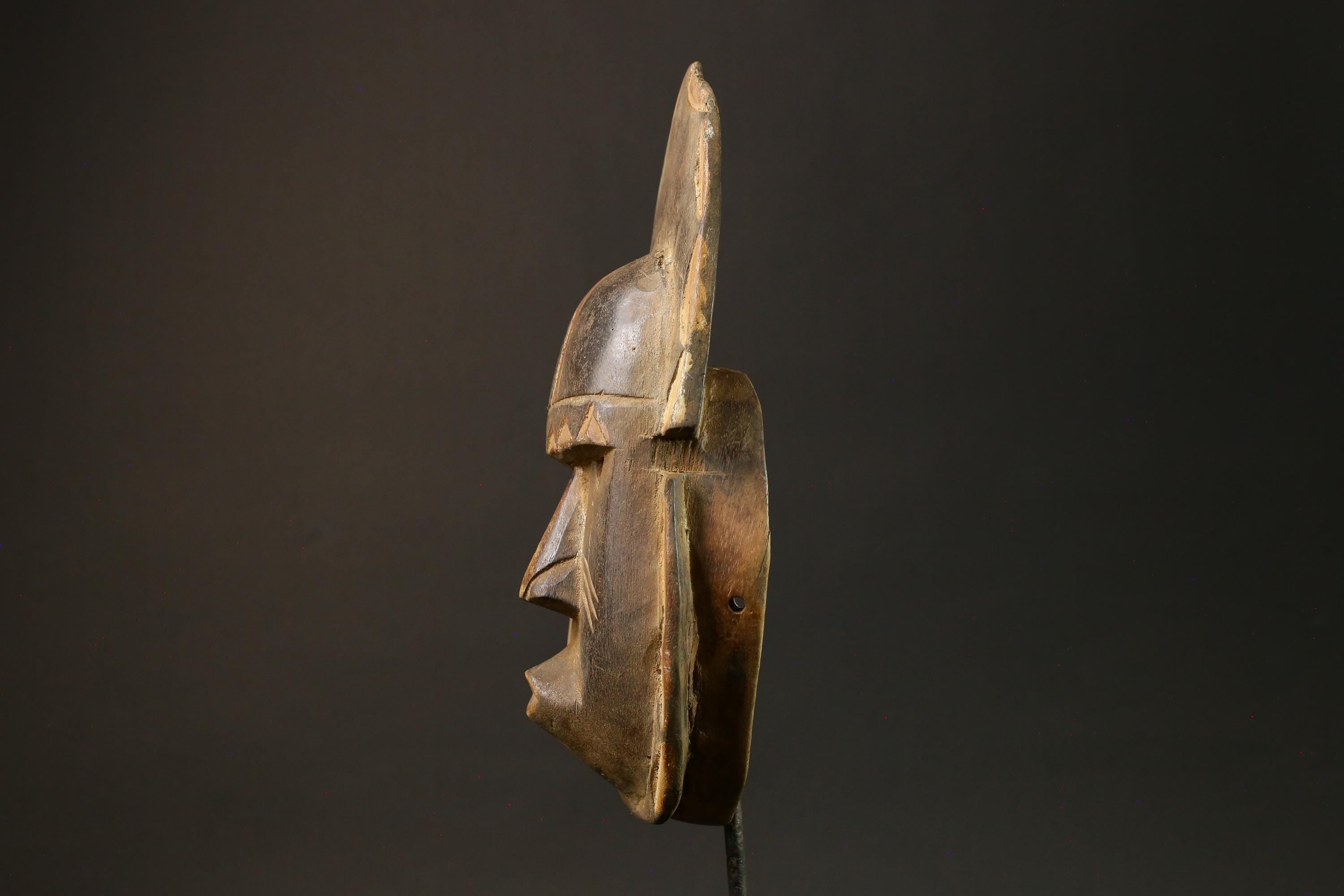 African Guru Bula Mask Hand-Carved Solid Wood Wall Hanging Decor Mask -4447