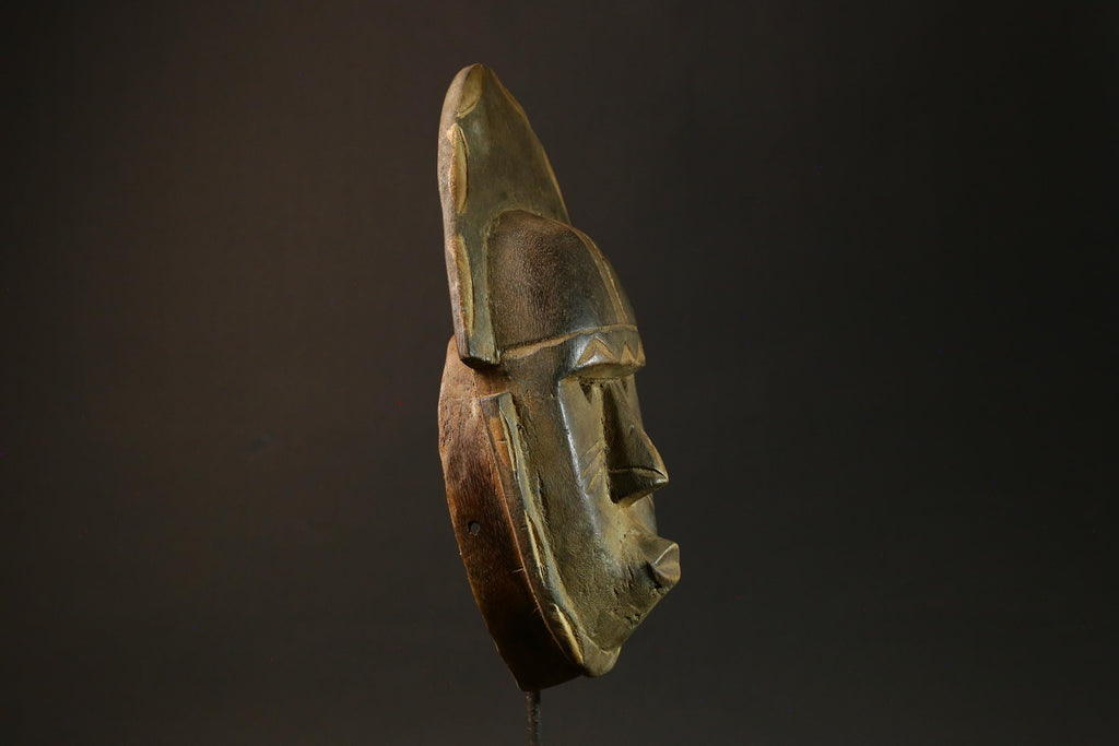African Guru Bula Mask Hand-Carved Solid Wood Wall Hanging Decor Mask -4447