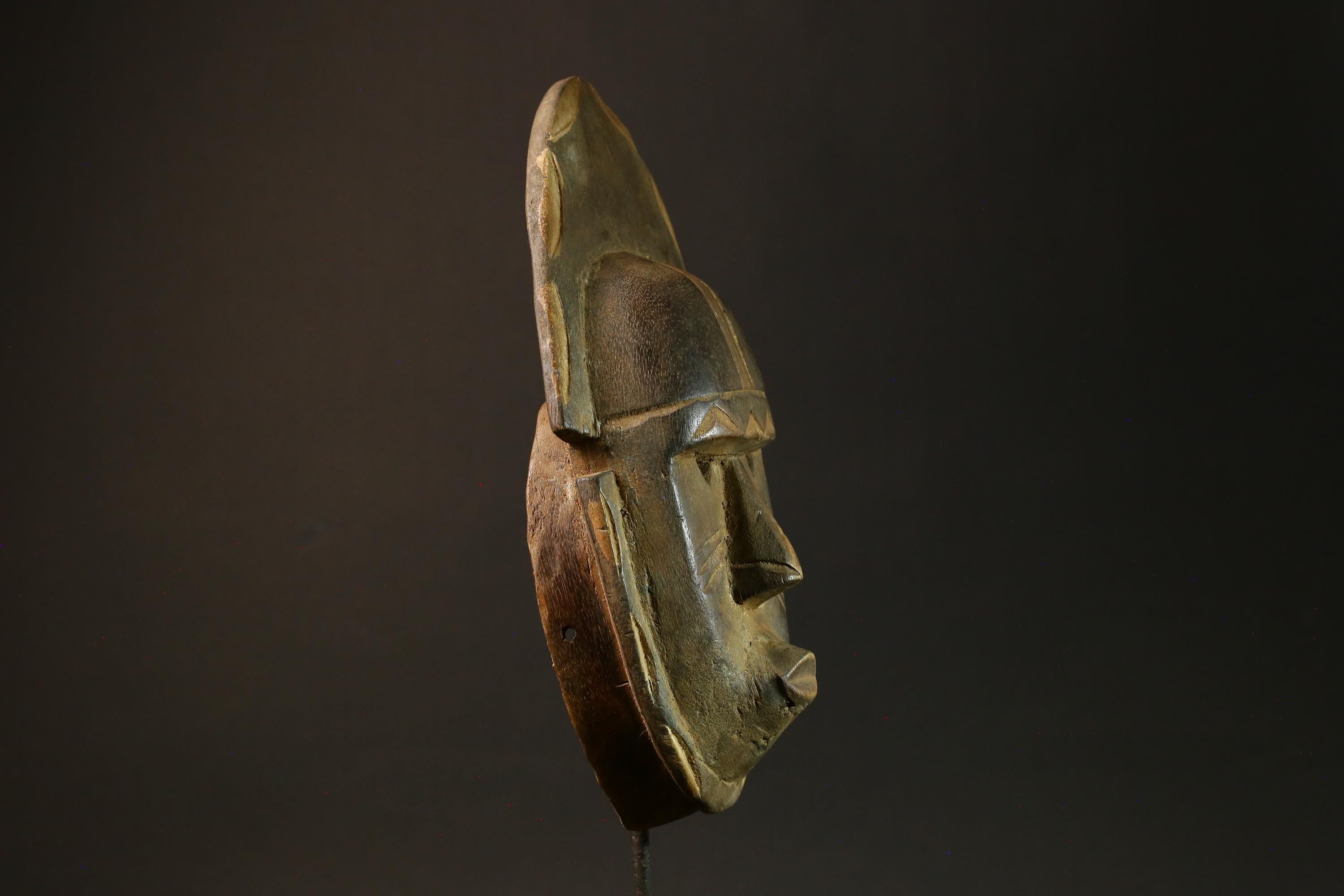 African Guru Bula Mask Hand-Carved Solid Wood Wall Hanging Decor Mask -4447