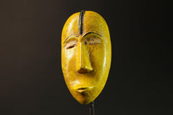 African Dan Mask Handcrafted Yellow Wood Face Portrait Wall Decor Masks for wall-G3045