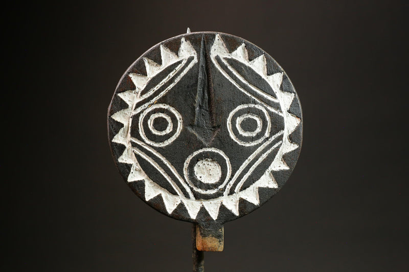 Handmade African Bobo Bwa Sun Mask Black and White Tribal Wall Decor Masks for wall-G3043