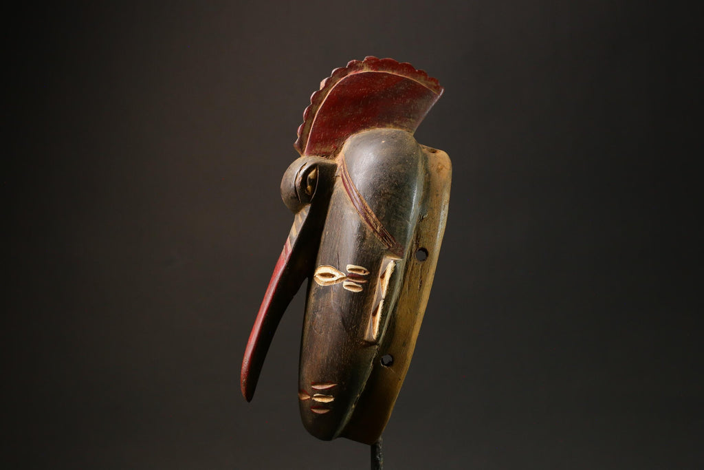 African Carved Wood Mask Handmade Tribal Guru Elephant Mask Decor Masks for wall-G3050