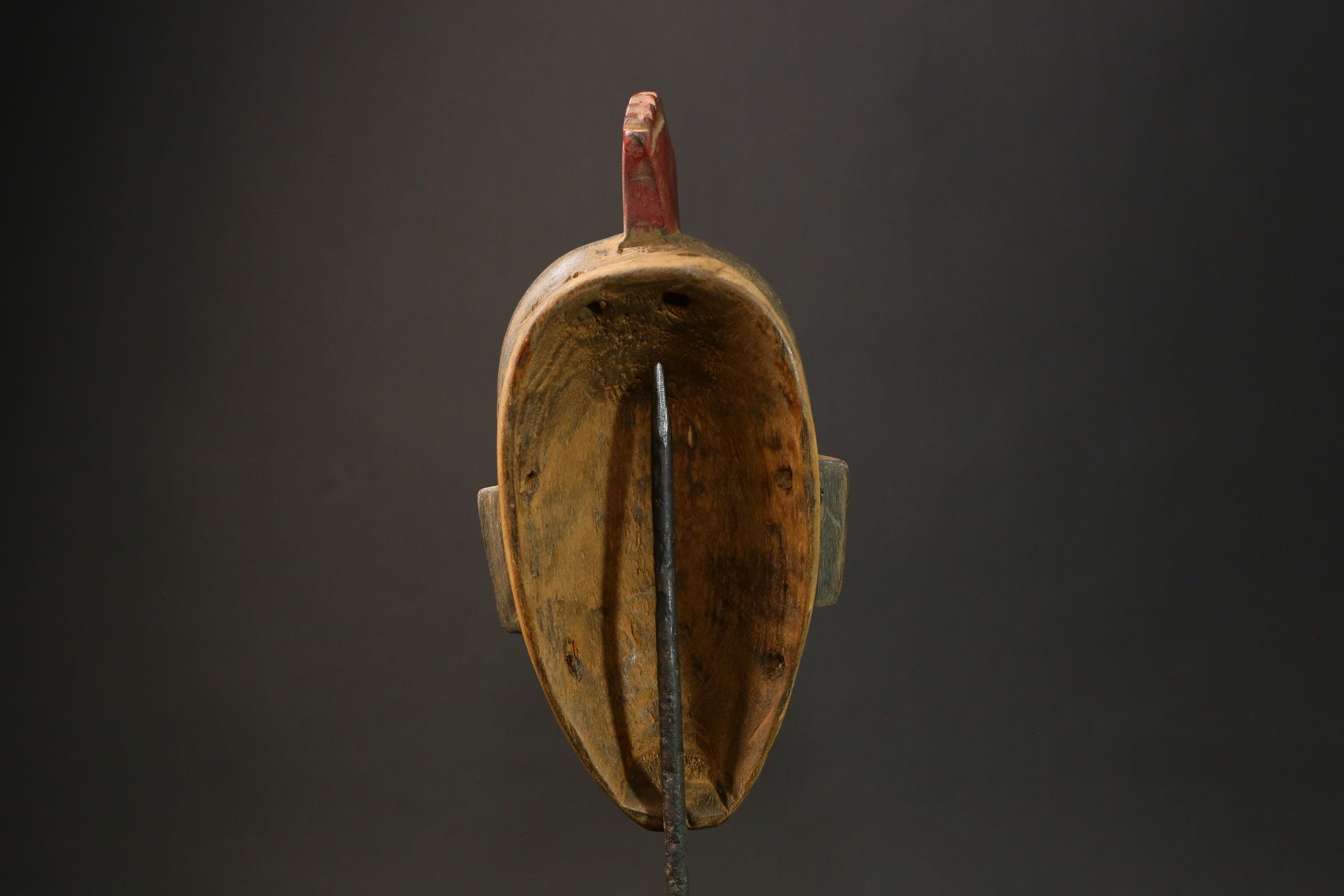 African Carved Wood Mask Handmade Tribal Guru Elephant Mask Decor Masks for wall-G3050