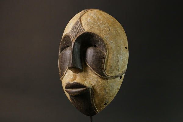 African masks Tribal Wood Lega Mask Carved Vintage Wall Hanging Primitive Masks for wall -G1217