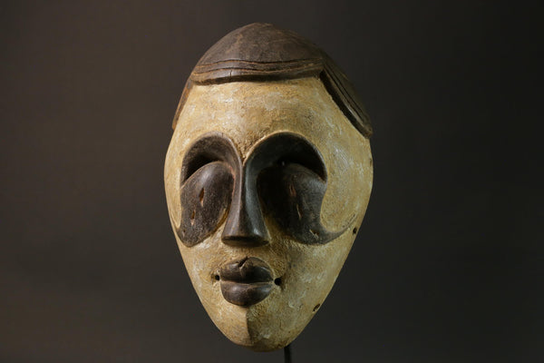 African mask wood African real figure vintage African masks for wall Lega Mask Congo-G1219