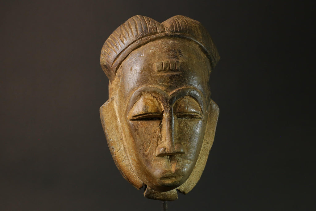 African mask wood African real figure vintage African masks for wall Guro Mask Baule -8202