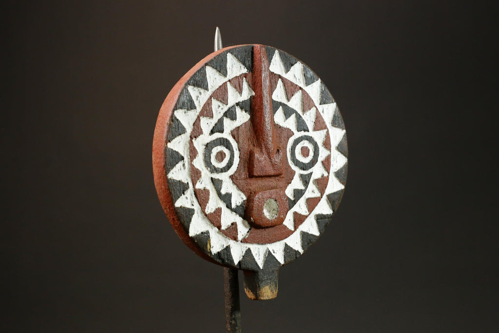 African BWA Bobo Mask Hand-Carved Black and White Wooden Wall Hanging Masks for wall-G3052