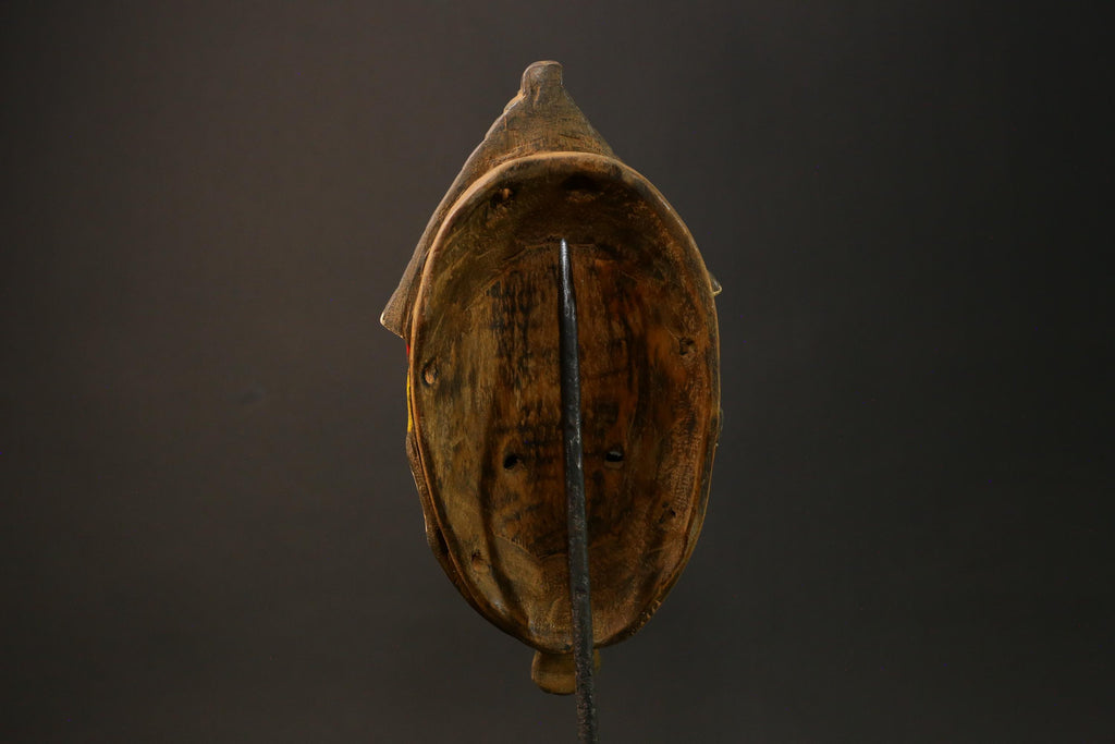 African Goro Baule Mask Hand-Carved Yellow Wood Wall Hanging Decor Masks for wall-G3055