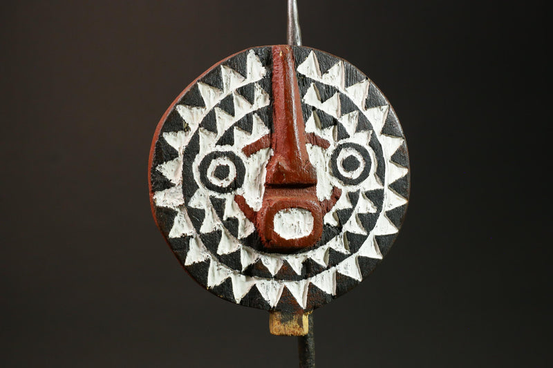 African Bwa Bobo Mask Hand-Carved White and Brown Geometry Wall Decor Masks for wall-G3064