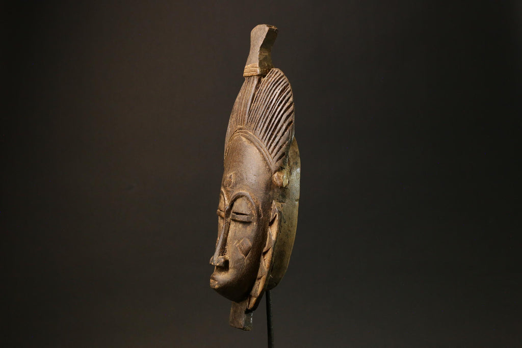 African Art Home Decor Carved Wooden Baule Mask Wall Hanging Decor Masks for wall-4456