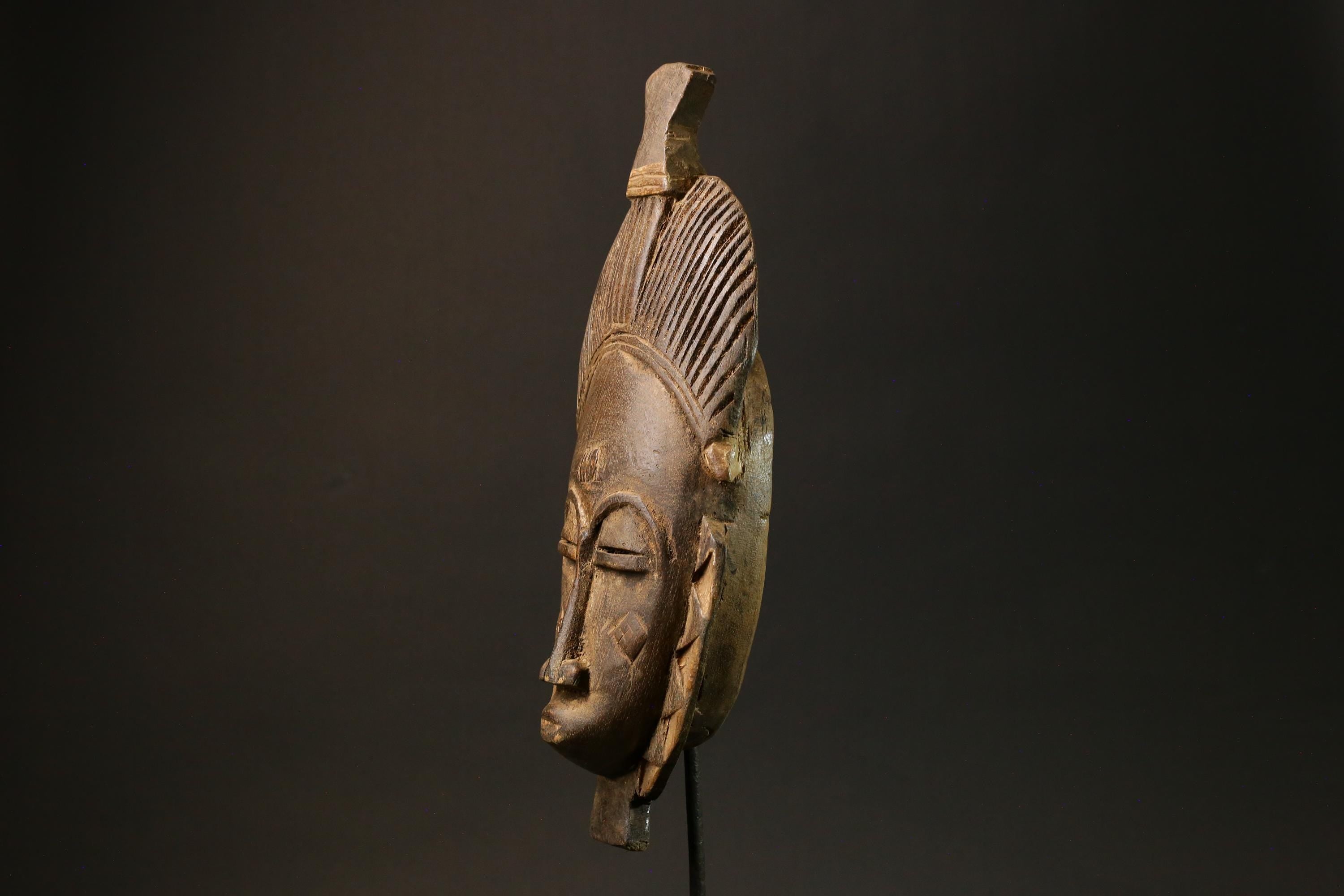 African Art Home Decor Carved Wooden Baule Mask Wall Hanging Decor Masks for wall-4456
