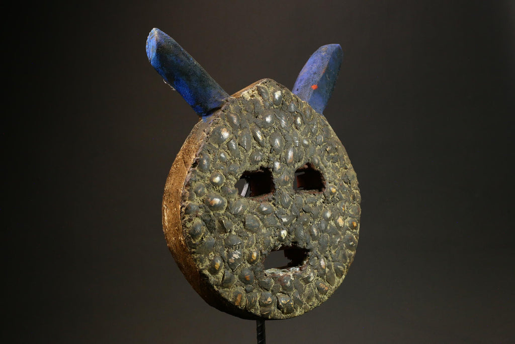 Antique African Mask Traditional Goli Guru Tribe Wood Wall Decor Art Piece-G1434