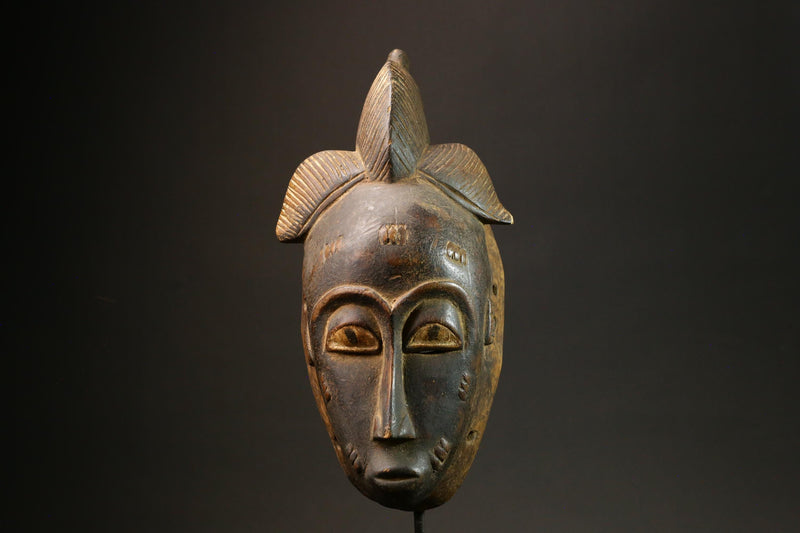 Antique African Guru Mask - Tribal Face Wall Hanging Decor for Home Art-7840