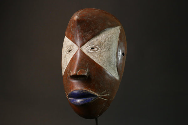 African Mask Tribal Face Wood Hand Carved Vintage Wall Hanging Lega Masks for wall-G2792