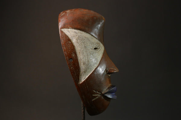 African Mask Tribal Face Wood Hand Carved Vintage Wall Hanging Lega Masks for wall-G2792