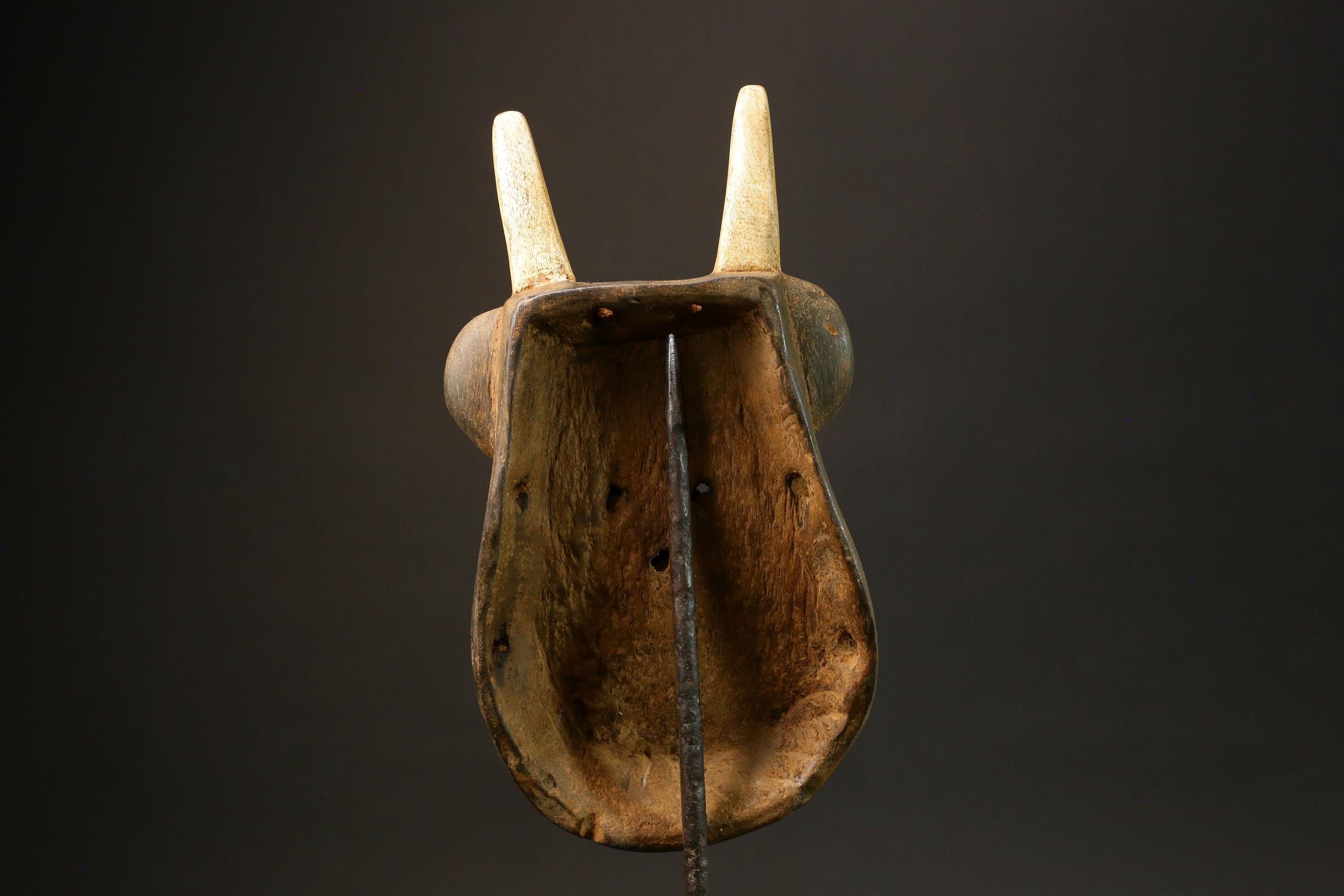 African Vintage TOMA TOMA Mask - Hand-Carved Baule Tribe Wall Decor-G3071