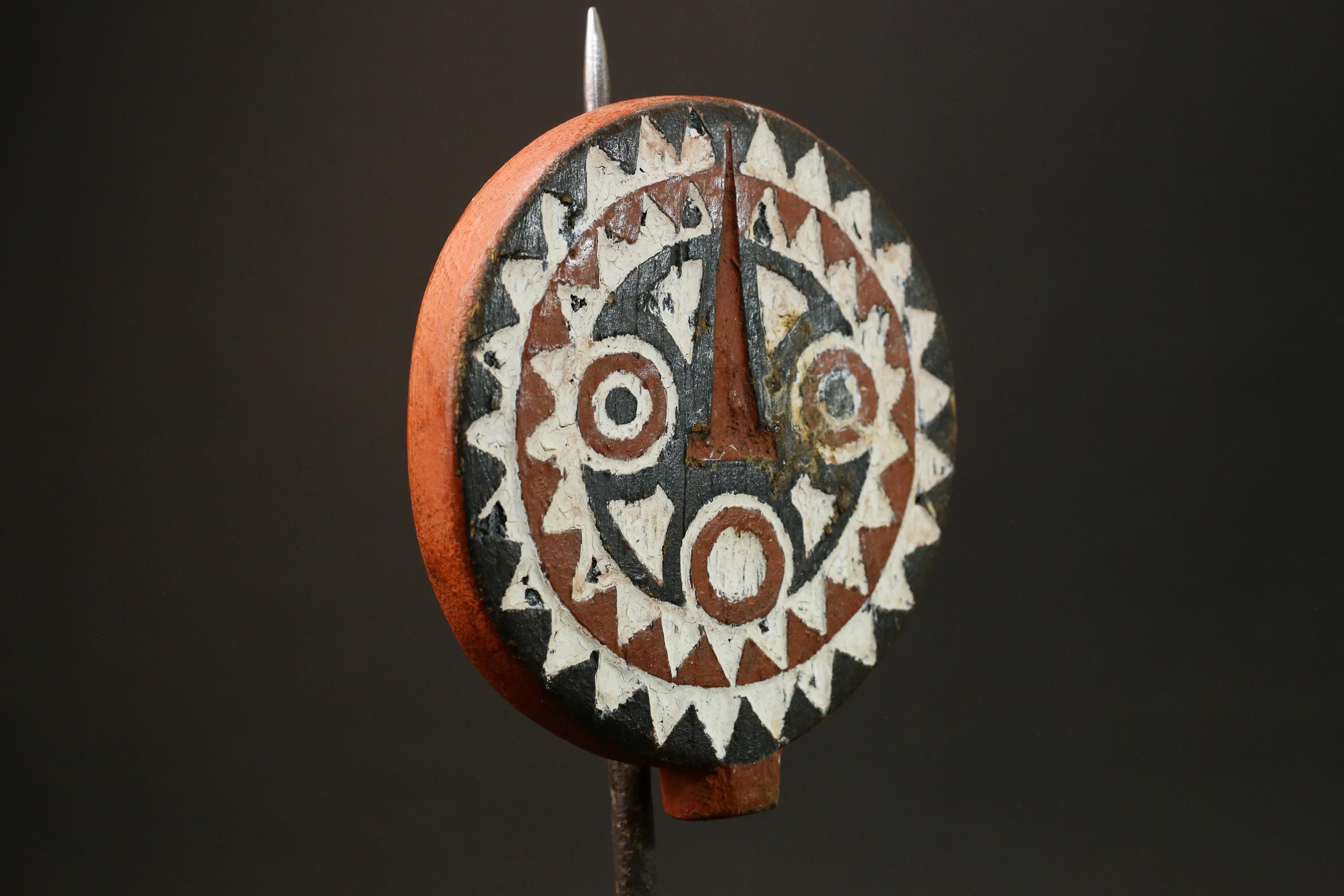 African Bobo Bwa Sun Mask -Black and White Tribal Wall Decor for Home Masks for wall-G3072