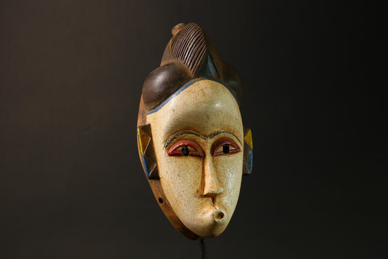 African Guro Baule Mask-Hand-Carved Wood Portrait Wall Hanging Decor Masks for wall-G3075