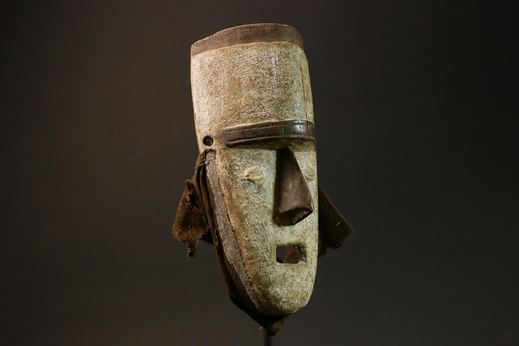 African Vintage Tribal Mask - Hand-Carved Wood Fang Kumu Wall Hanging-6265