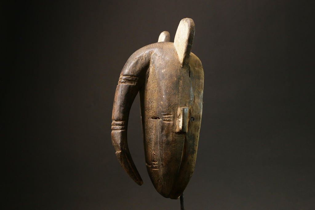 African Guro Mask - Handmade Carved Wood Wall Hanging with Elephant Nose Masks for wall-9120