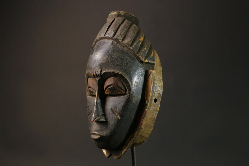 African Masks Baule Antiques African Wooden Mask Wall Hanging Primitive Masks for wall-7515