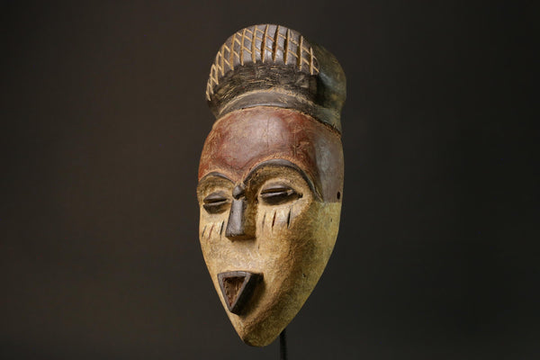 African Tribal Lega Face Mask Wood Triple African Mask Congo Masks for wall-8882