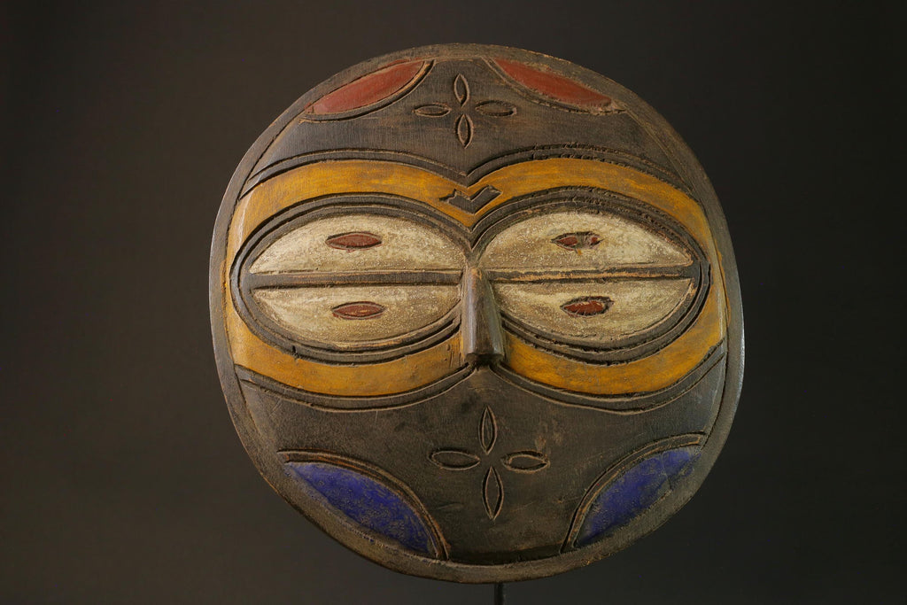 African mask Eket Antiques wood African real figure vintage African masks for wall-G1185