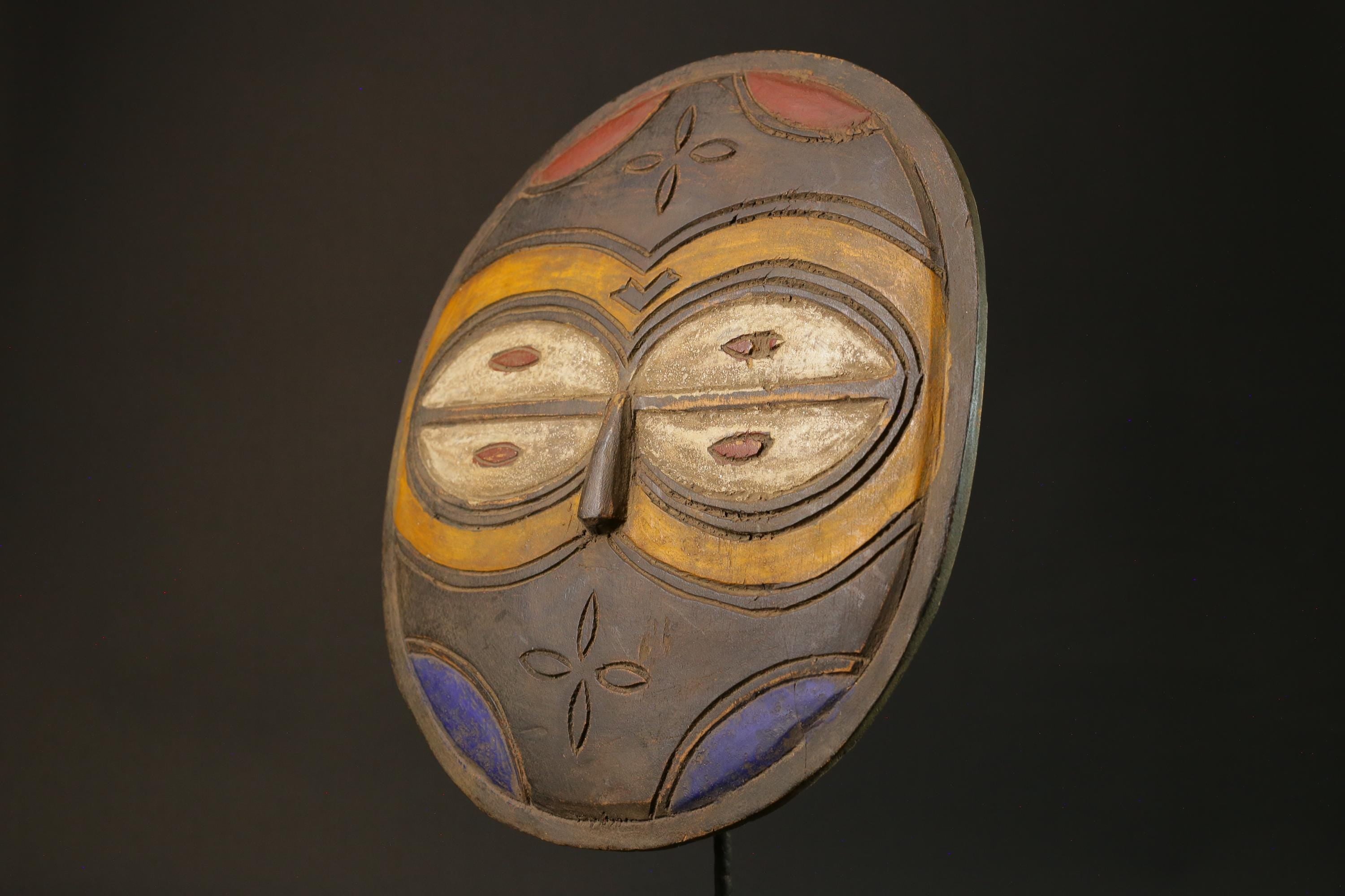 African mask Eket Antiques wood African real figure vintage African masks for wall-G1185