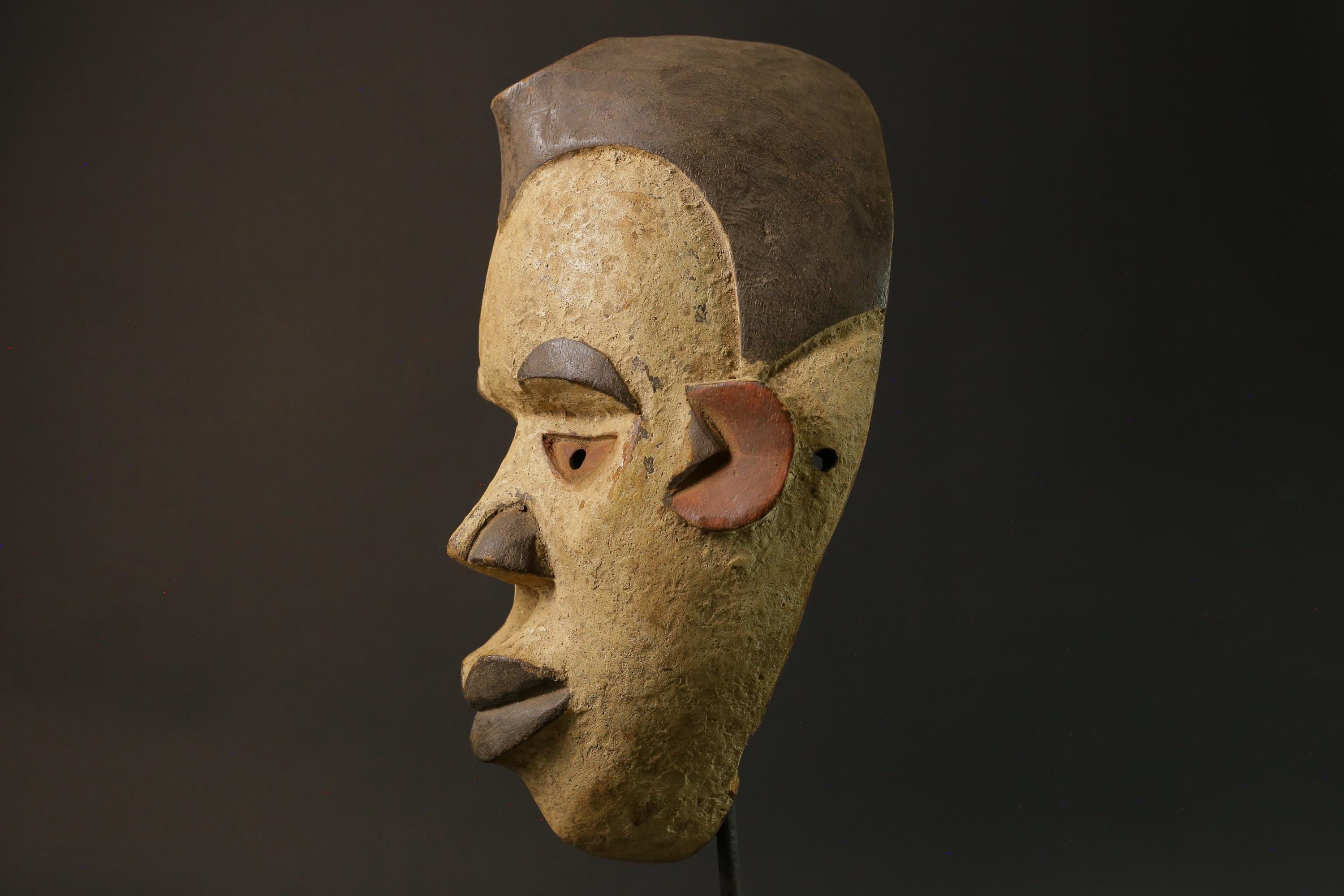 African Mask igbo Tribal Face Mask Wood Hand Carved Masks for wall igbo -7492