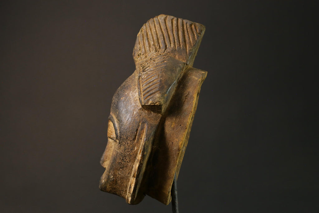 African mask Baule wood African real figure vintage African masks for wall-7491