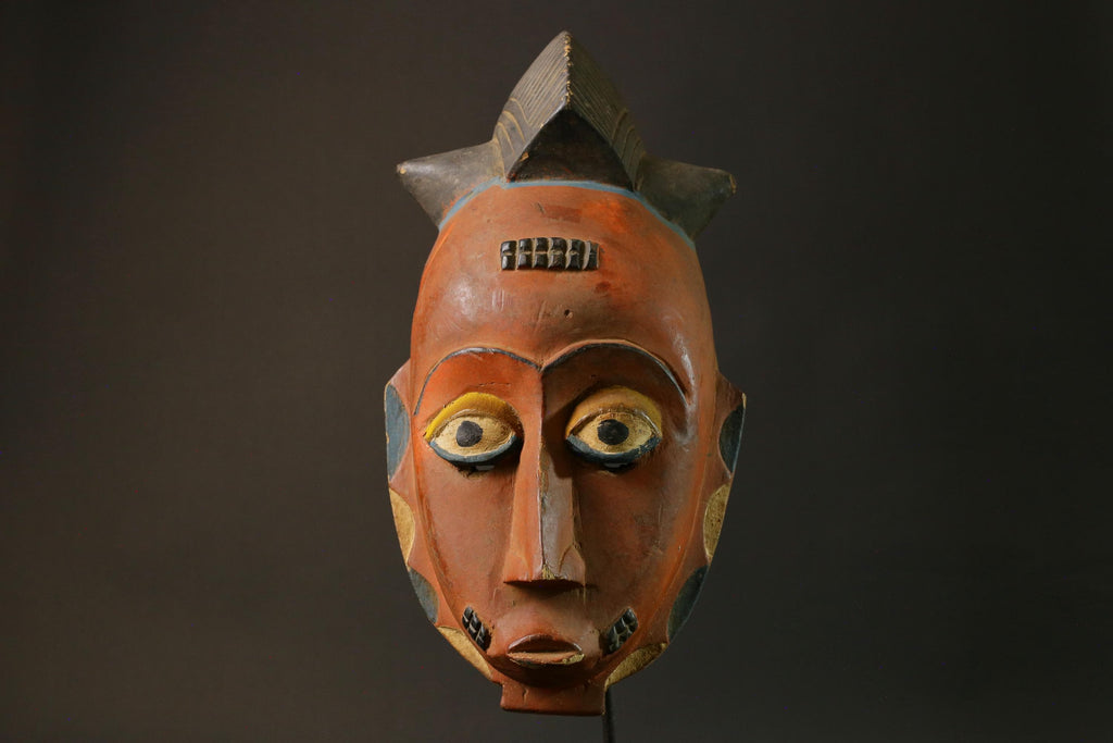 African Mask Baule Hand Carved Wooden Mask Wall Hanging Primitive Art Masks for wall-7503
