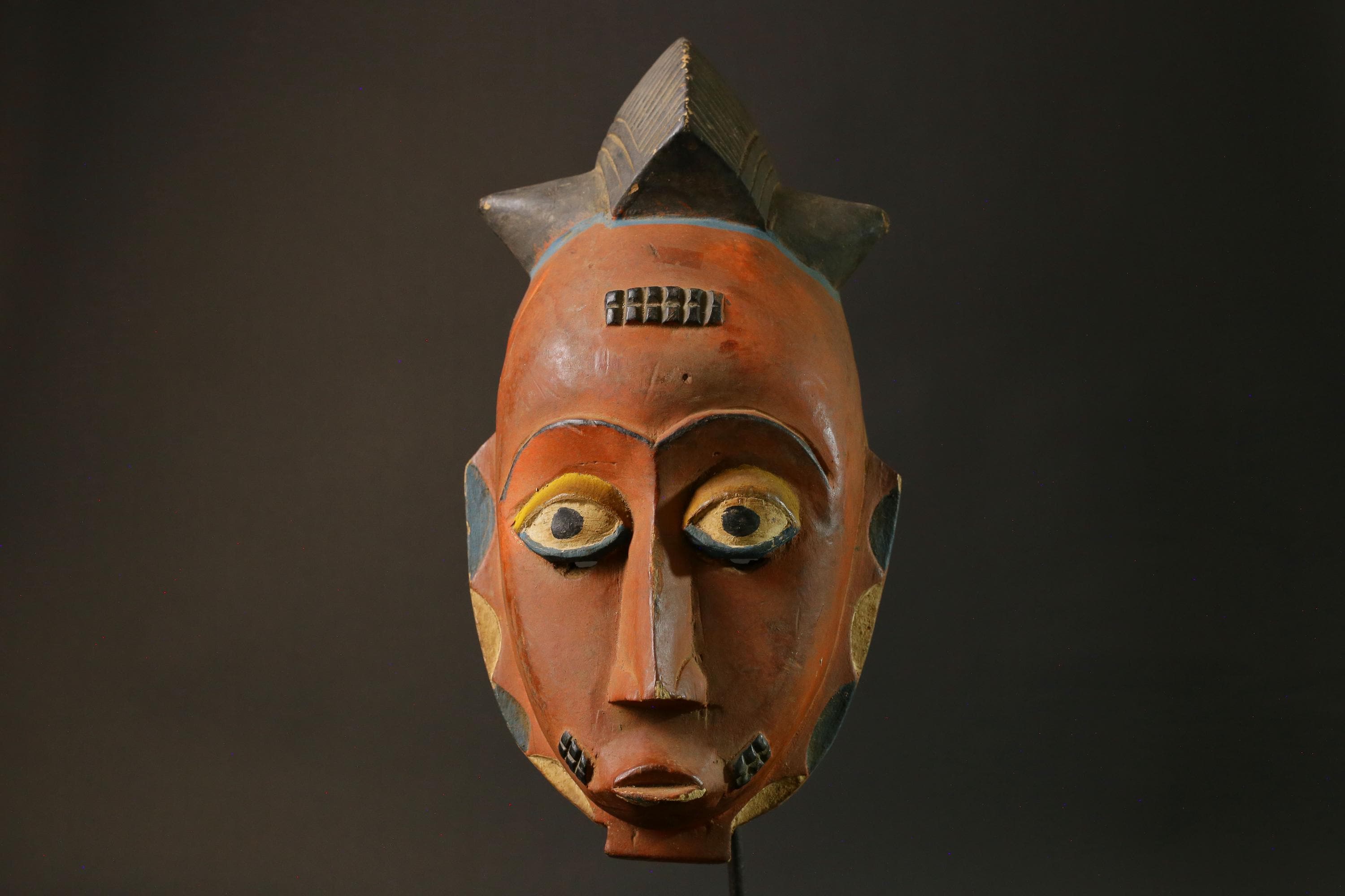African Mask Baule Hand Carved Wooden Mask Wall Hanging Primitive Art Masks for wall-7503