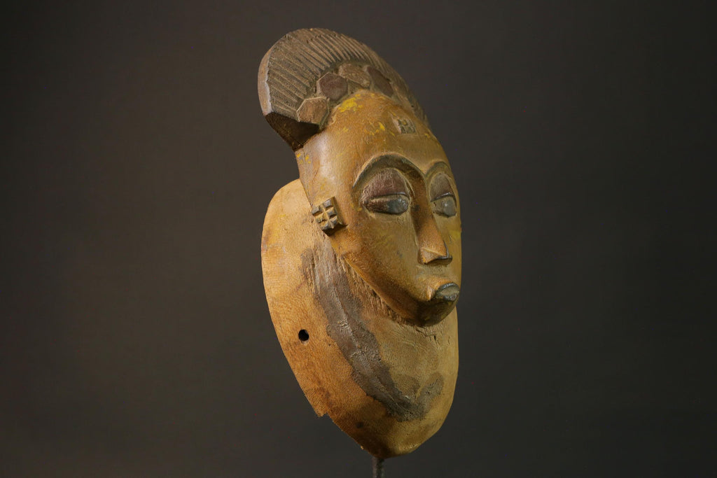 African mask Guro Baule wood African real figure vintage masks for wall -7504