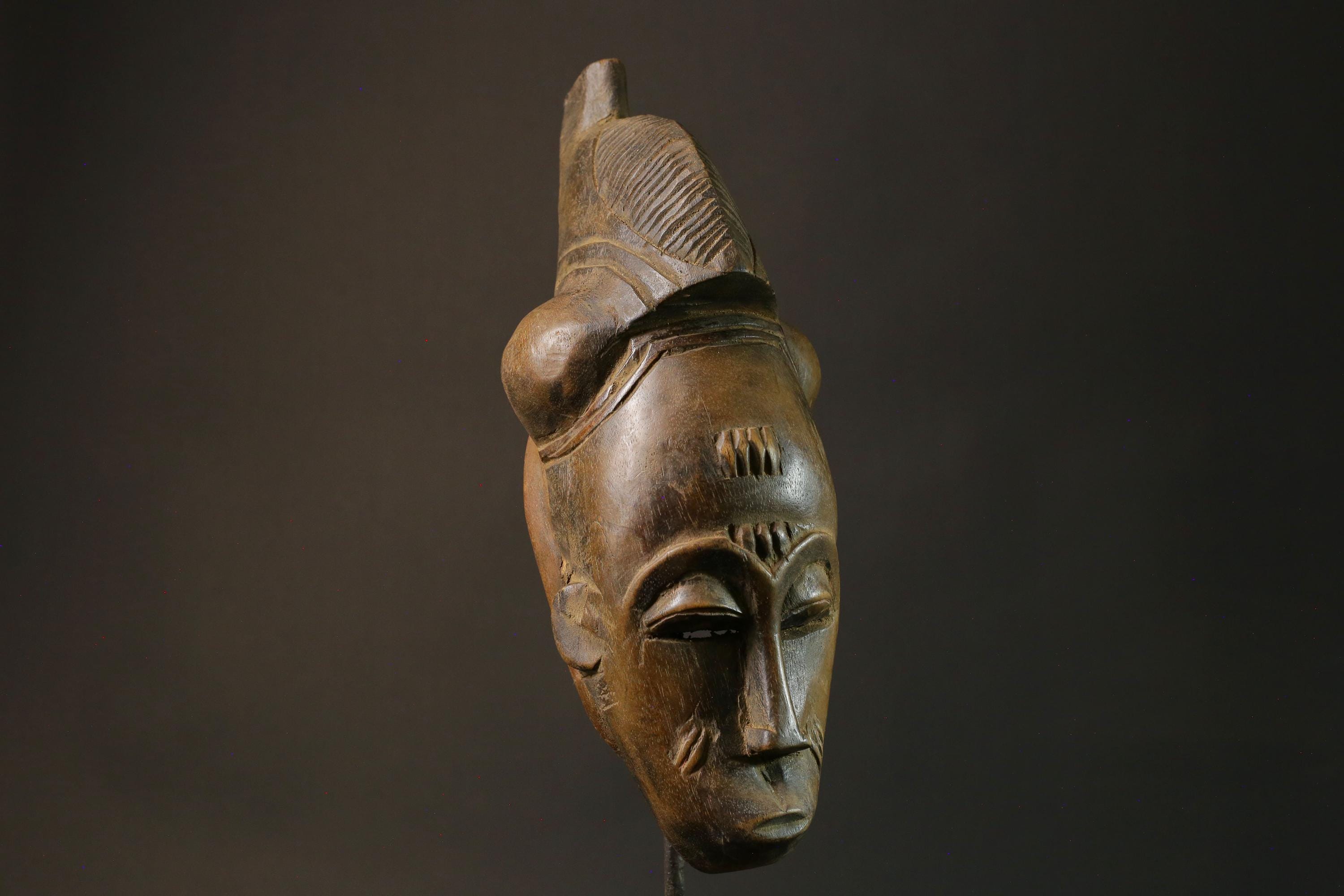 African Baule Mask Female Portrait Mask Wall Hanging Home Masks for wall-7507