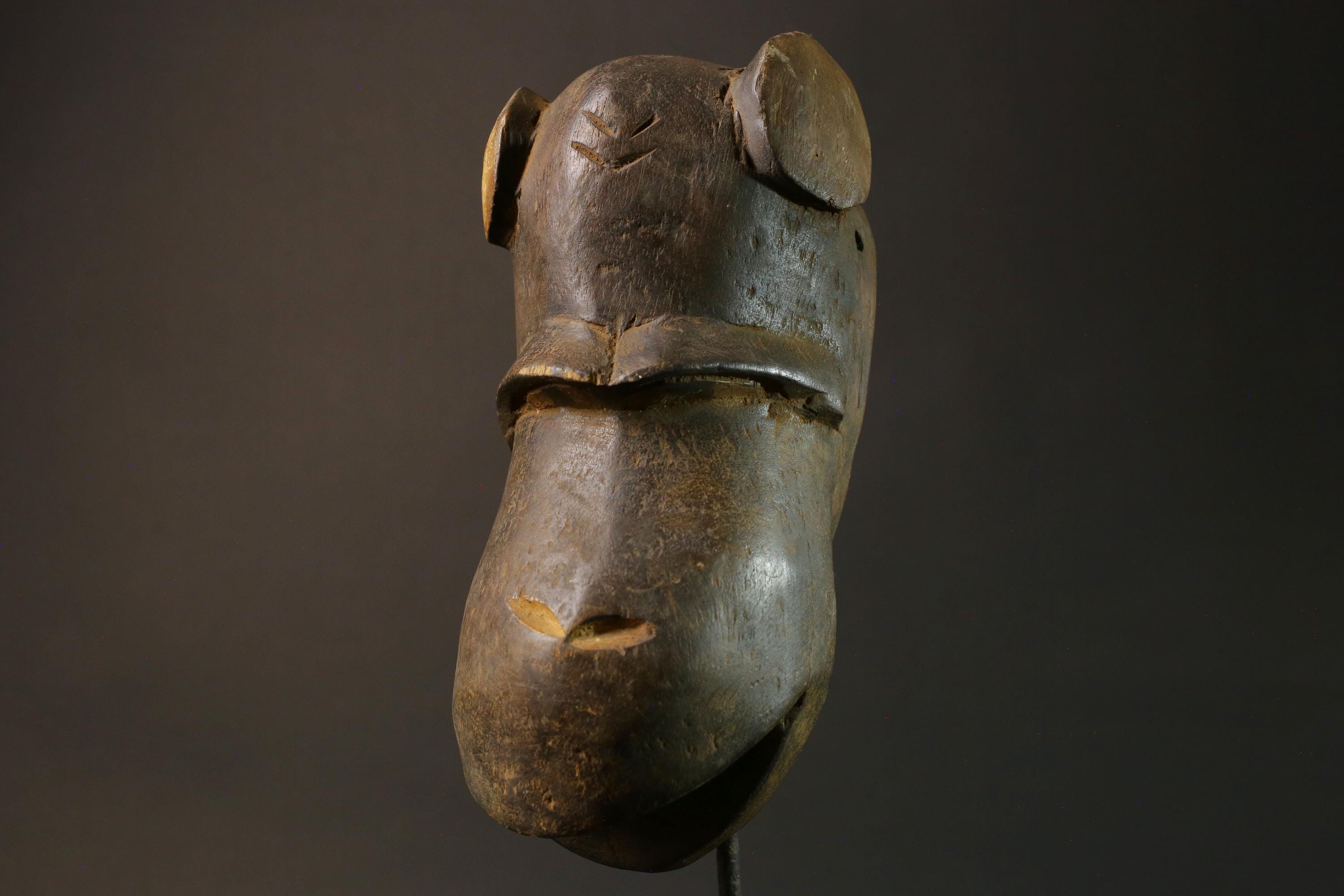 African Baule Monkey Antique African Masks Hand carved Wood Tribal Masks for wall-7496