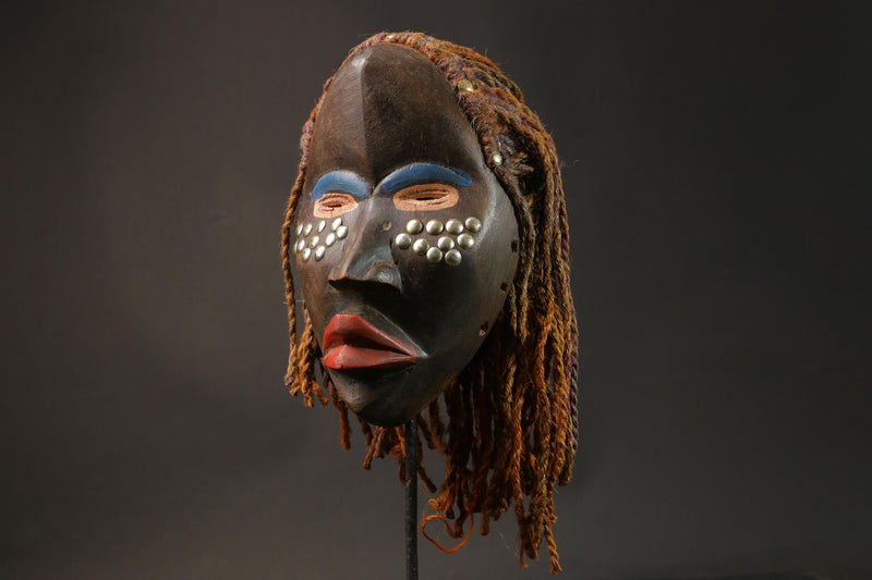 African mask wood African real figure vintage African masks for wall Dan Mask Deangle -G2832