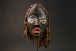 African mask wood African real figure vintage African masks for wall Dan Mask Deangle -G2832