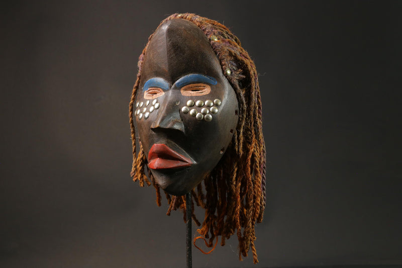 African mask wood African real figure vintage African masks for wall Dan Mask Deangle -G2832