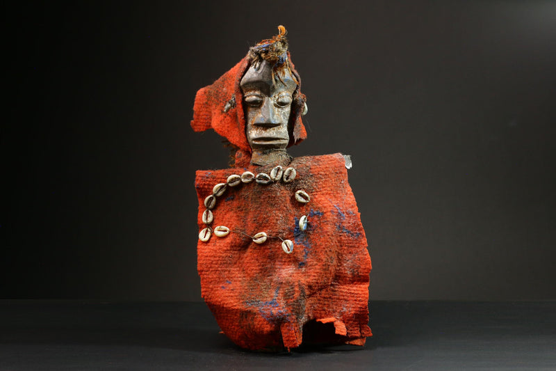 African Handcrafted African Nkisi N'kondi Figure-Wooden Voodoo Doll Statue-G3104